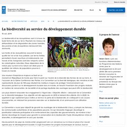 La biodiversité au service du développement durable