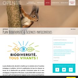 Plan Biodiversité & Sciences participatives, actualité – portail OPEN