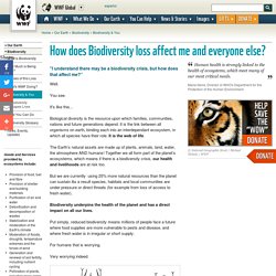 How does Biodiversity loss affect me and everyone else?