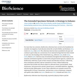 Extended Specimen Network: A Strategy to Enhance US Biodiversity Collections, Promote Research and Education