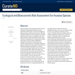 University of Notre Dame (Indiana) - 2006 - Dissertation en ligne : ECOLOGICAL AND BIOECONOMIC RISK ASSESSMENT FOR INVASIVE SPECIES