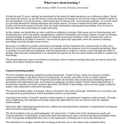 BIOED2000: What is new about learning