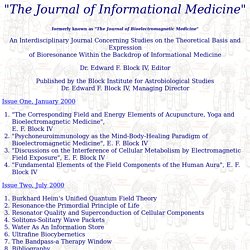 the journal of bioelectromagnetic medicine