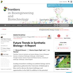 Future Trends in Synthetic Biology—A Report