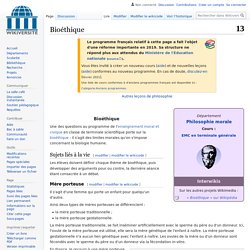 Bioéthique — Wikiversité