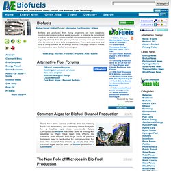 Biofuels - Solid, liquid, or gas fuels made from biomass