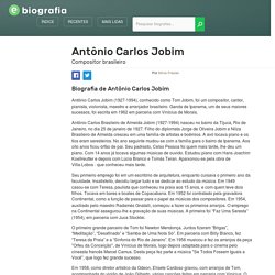 Biografia de Antônio Carlos Jobim - eBiografia