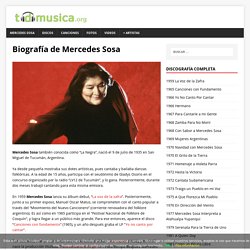 Mercedes Sosa: biografia, fotos, discos, canciones y videos de Mercedes Sosa – Todomusica.org