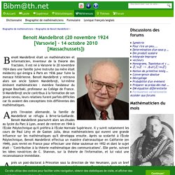 Biographie de Benoit Mandelbrot
