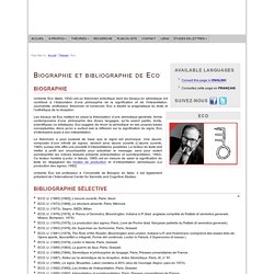 Umberto Eco : Biographie et bibliographie