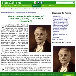 Biographie de Charles-Jean de La Vallée Poussin