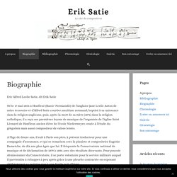 Biographie d'Erik Satie