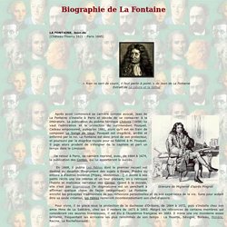 Biographie de La Fontaine