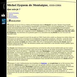Biographie de Michel Eyquem de Montaigne