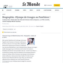 Article Le Monde - Olympe de Gouges au Panthéon !