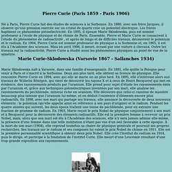 biographie : Pierre et Marie Curie