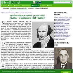 Biographie de William Rowan Hamilton