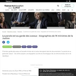 La parole est au garde des sceaux - biographies de 14 ministres de la Justice - Article - France tv Éducation