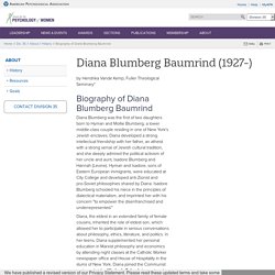 Biography of Diana Blumberg Baumrind
