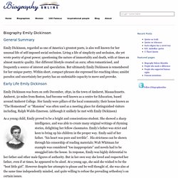 Biography Emily Dickinson -Biography Online