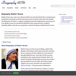 Biography Mother Teresa -Biography Online