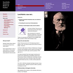 Lord Kelvin biography - Science Hall of Fame