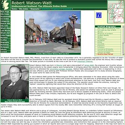 Robert Watson-Watt Feature Page on Undiscovered Scotland