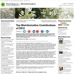 Top Bioinformatics Contributions of 2012 « Homologus