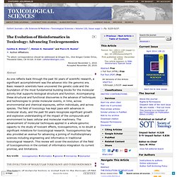 The Evolution of Bioinformatics in Toxicology: Advancing Toxicogenomics