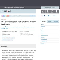 Auditory biological marker of concussion in children : Scientific Reports