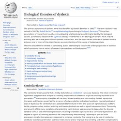 Theories of dyslexia - Wikipedia, the free encyclopedia