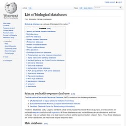 List of biological databases