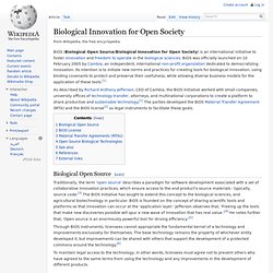 Biological Innovation for Open Society