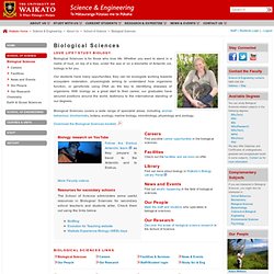 Biological Sciences - Science & Engineering : University of Waikato