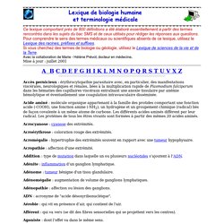 Lexique de biologie humaine et terminologie médicale