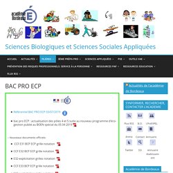 BAC PRO ECP – Sciences Biologiques et Sciences Sociales Appliquées