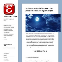 Influences de la lune sur les phénomènes biologiques (1) – Effervesciences.info