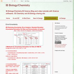 IB Biology/Chemistry: Error/Uncertainty