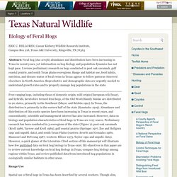 Biology of Feral Hogs « Texas Natural Wildlife