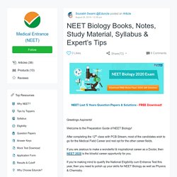 NEET Biology Books, Notes, Study Material, Syllabus & Expert’s Tips