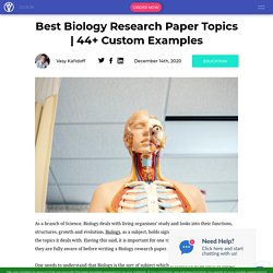 Best Biology Research Paper Topics