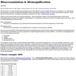 Bioaccumulation & Biomagnification