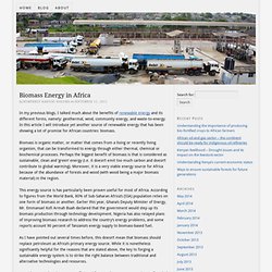 Biomass Energy in Africa