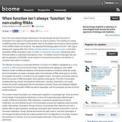 When function isn’t always ‘function’ for non-coding RNAs - Biome