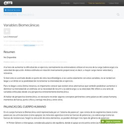 Variables Biomecánicas - Biomecánica