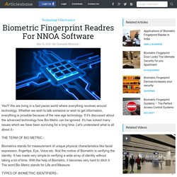 Biometric Fingerprint Readres For NNOA Software