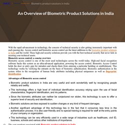 Biometric product solutions in India