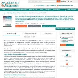 Voice Biometric Solutions Market Outlook to 2026 - Search4Research