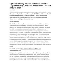 Optical Biometry Devices Market 2021 World Legend Industry Overview, Analysis and Forecast 2020 to 2023 – Telegraph