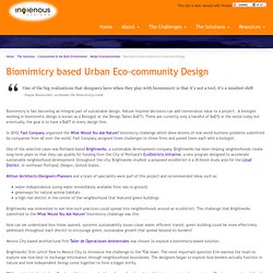 Biomimicry based Urban Eco-community Design